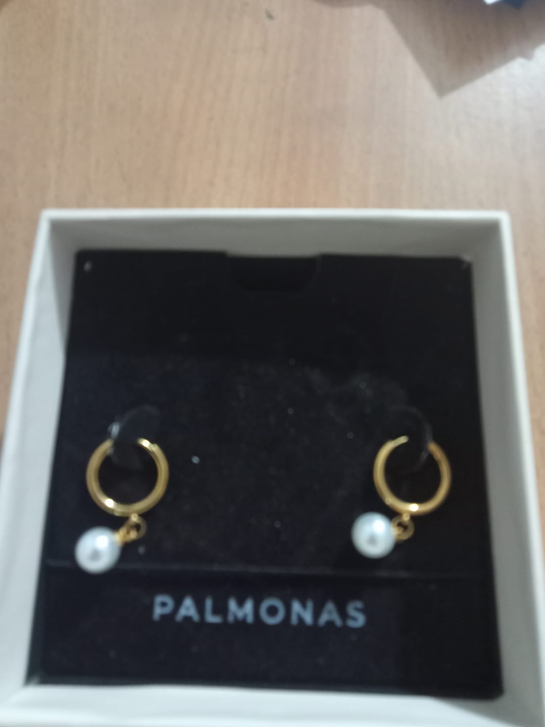 Customer photo review of Pearl Orbit Earrings