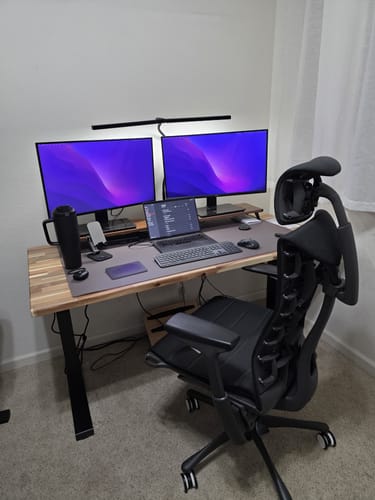 Customer photo review of Solid Wood Standing Desk
