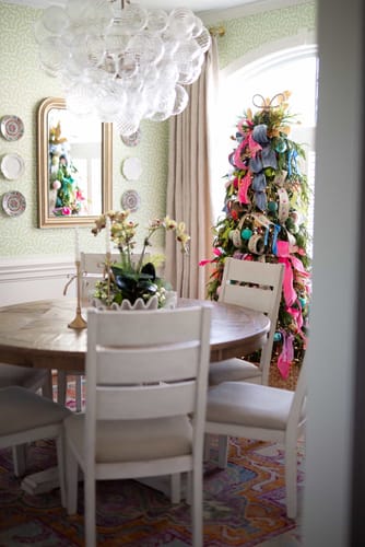 Customer photo review of Brass Cluster Ribbed Glass Globe Bubble Chandelier