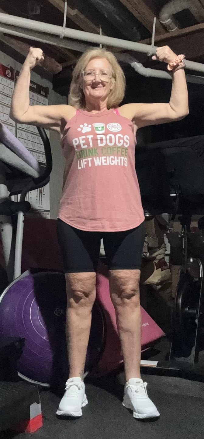 Customer photo review of Pet Dogs Drink Coffee Rocker Tank