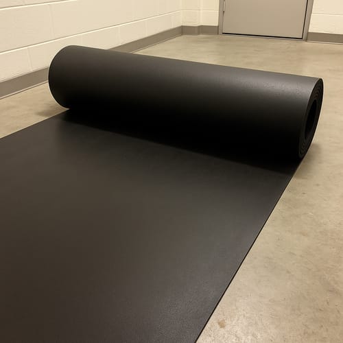 Customer photo review of Plain Rubber Flooring Rolls Slip-Resistant Surface for Commercial and Residential Use