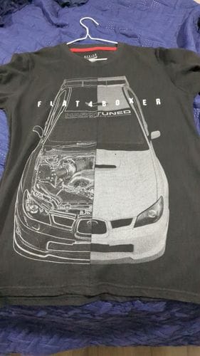 Customer photo review of Subaru WRX Hawkeye Split Tee
