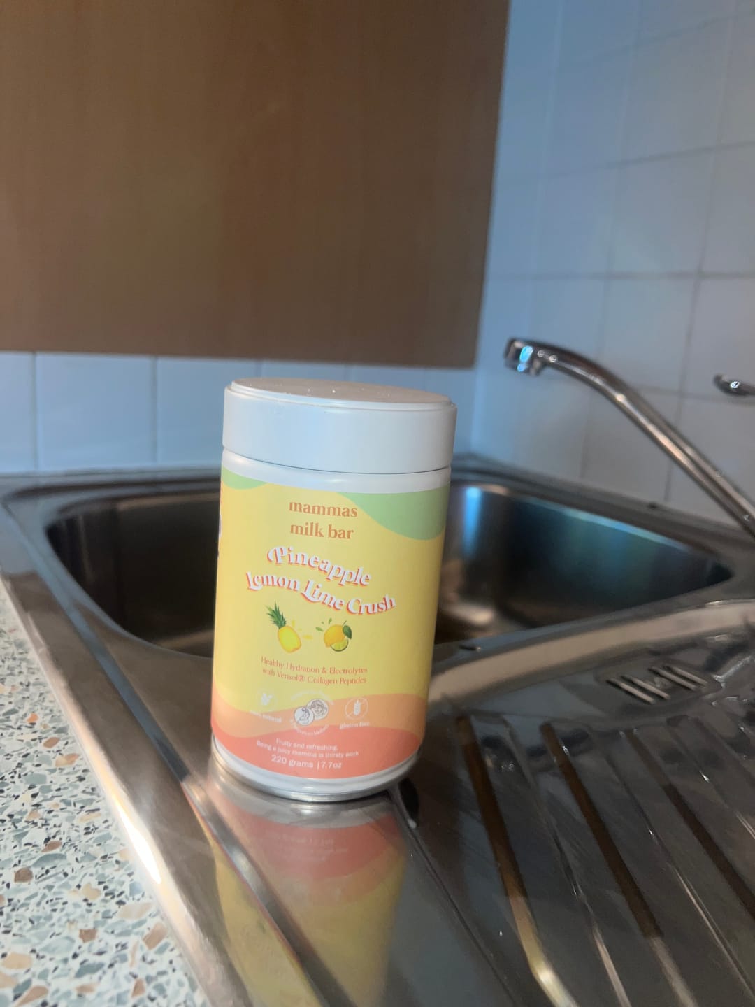 Customer photo review of Pineapple Lemon & Lime Crush Hydration Electrolyte Drink with Verisol® Collagen