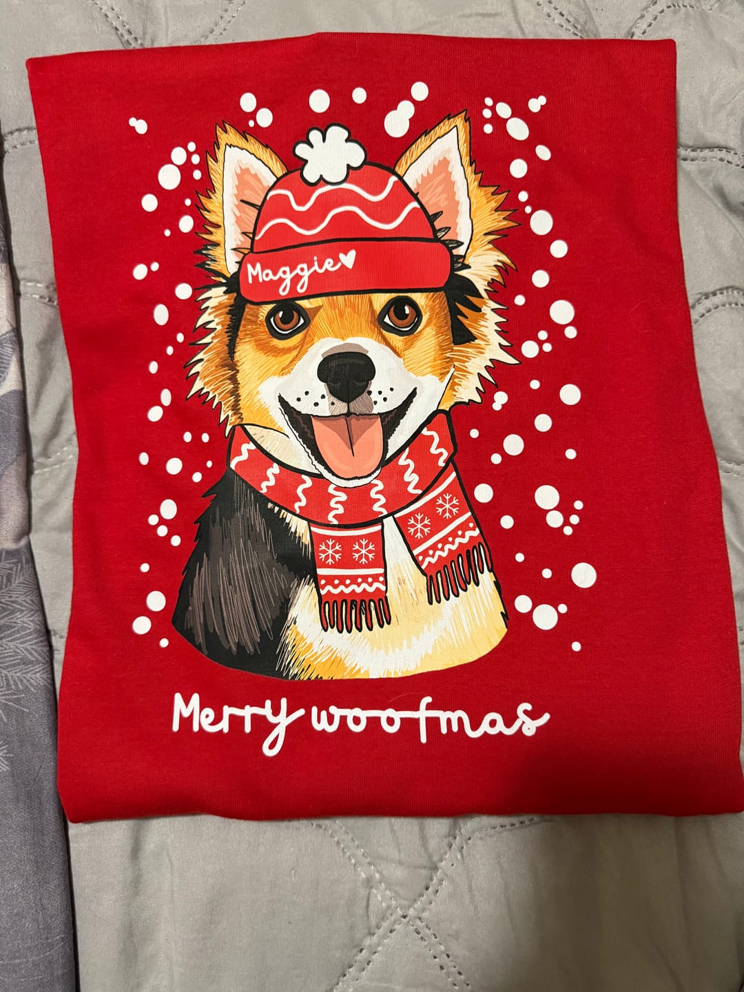 Customer photo review of Personalised Merry Woofmas Christmas Jumper