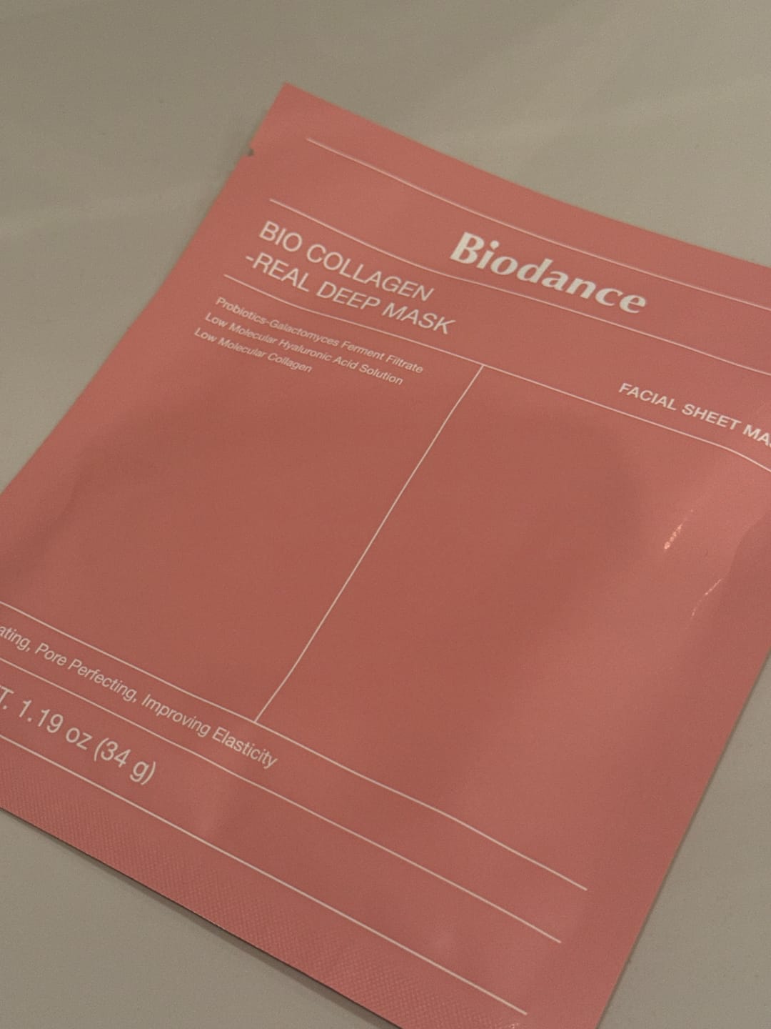 Customer photo review of Nakts hidrogela maska ar kolagēnu Biodance Bio-Collagen Real Deep Mask
