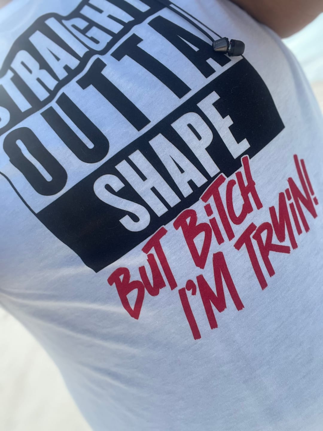 Customer photo review of Straight Out Of Shape Rocker Tank