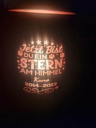 Customer photo review of Stern am Himmel - Individuelles Trauerlicht