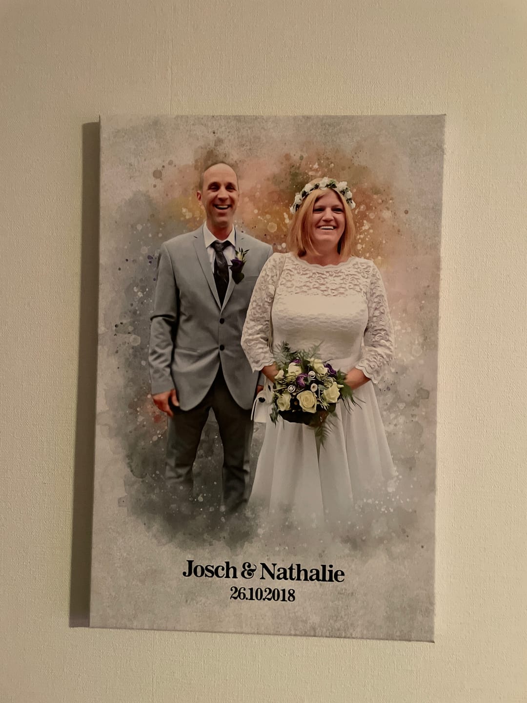 Customer photo review of Dein Hochzeitsfoto als Aquarell Poster | Geschenk zur Hochzeit