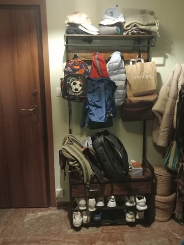 Customer photo review of Έπιπλο Εισόδου Βάση για Παλτό Κρεμάστρα Ρούχων Καλόγερος Ντουλάπα Παπουτσοθήκη για διάδρομο vintage καφέ HS-R429B01