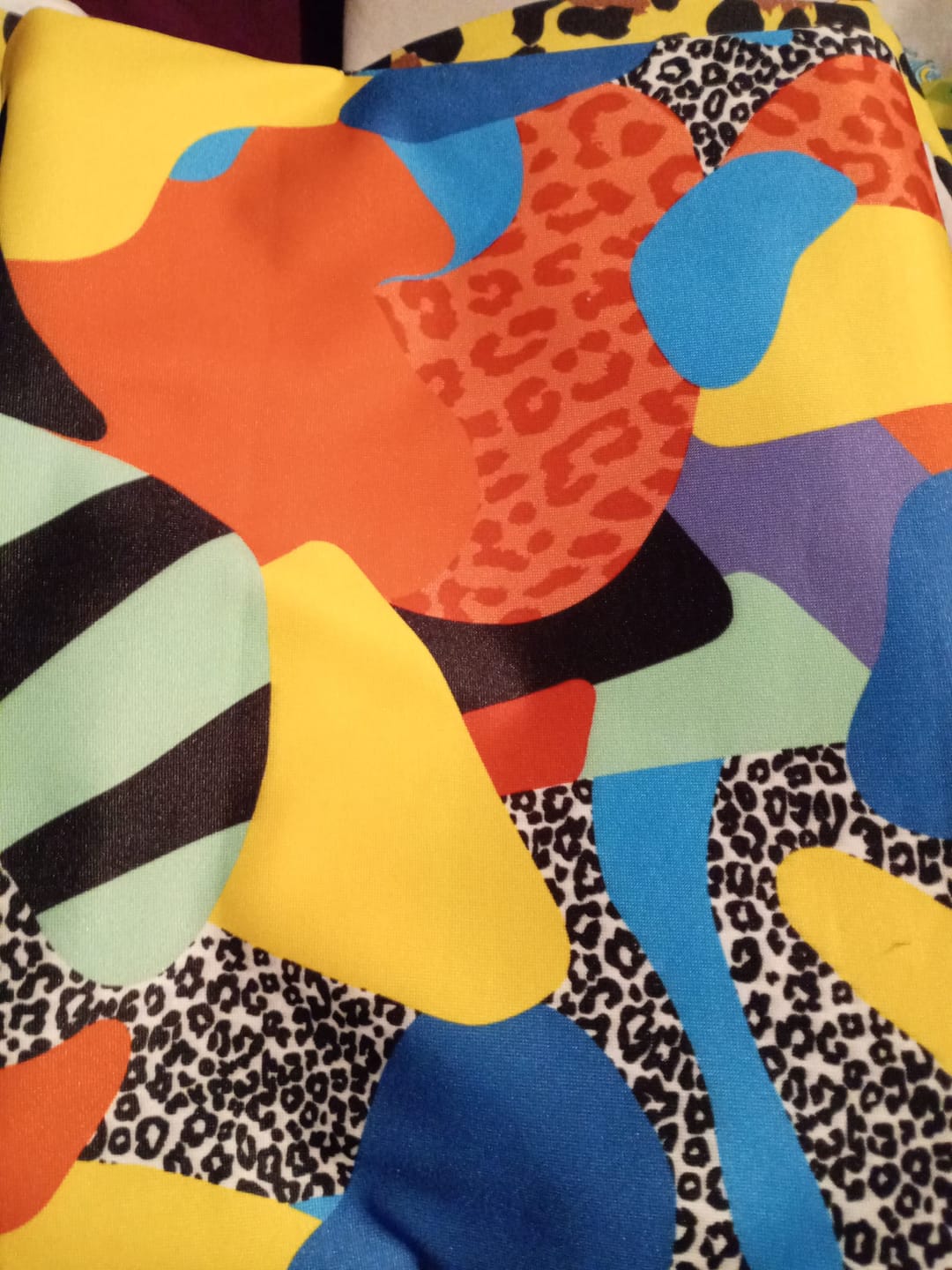 Customer photo review of Multicolour Abstract Lycra Stretch Fabric by the Metre