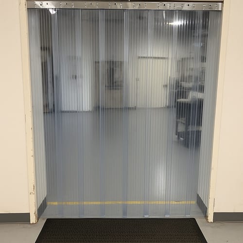 Customer photo review of Standard PVC Strip Curtains (Hook-on) – Clear, Energy-Saving, Durable for Doors & Openings, Stainless Steel Rails Included – Easy Install, Customizable Fit