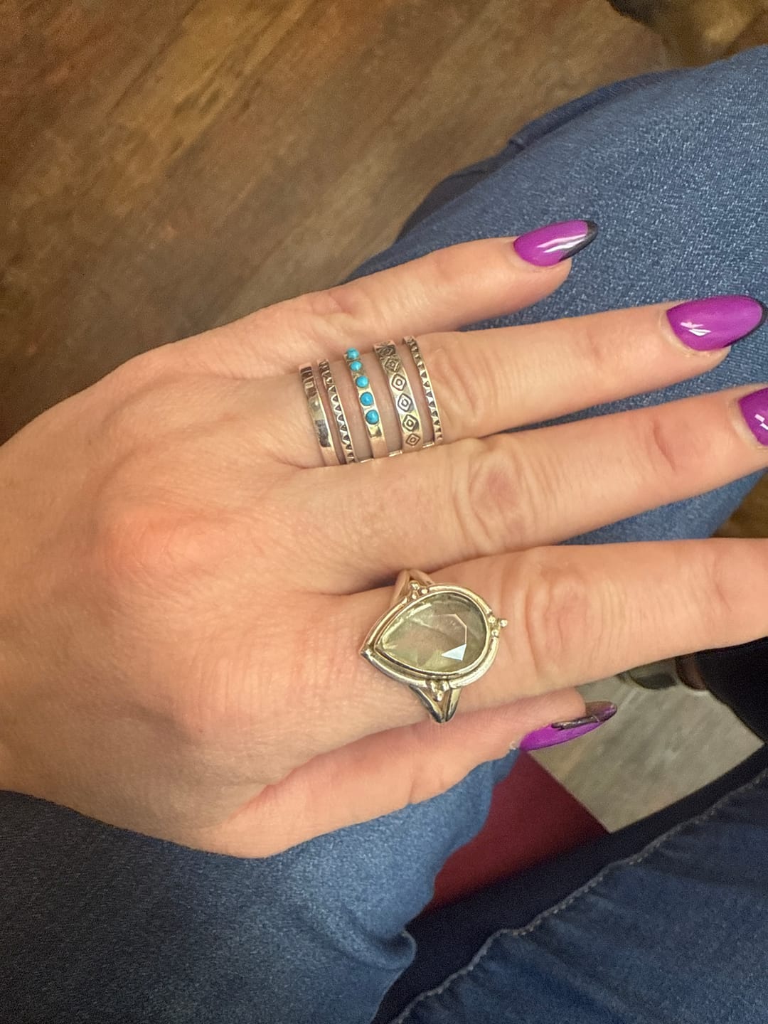 Customer photo review of Sterling Silver Southwestern Style Turquoise Ring