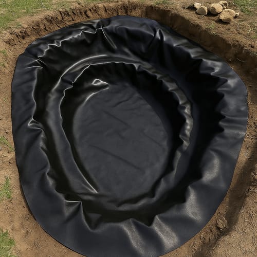 Customer photo review of Heavy Duty UV Resistant HDPE Pond Liner with Lifetime Guarantee & Free Underlay – 0.35mm Thick, Durable, and Long-Lasting Pond Lining Solution