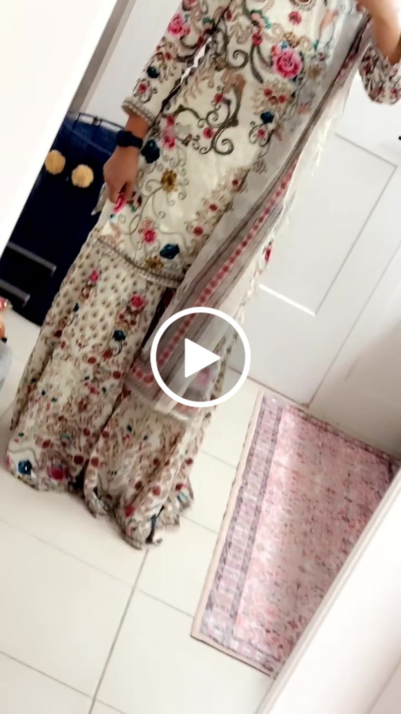 Customer video review of Ivory Multicolor Sharara Set | Label S4U