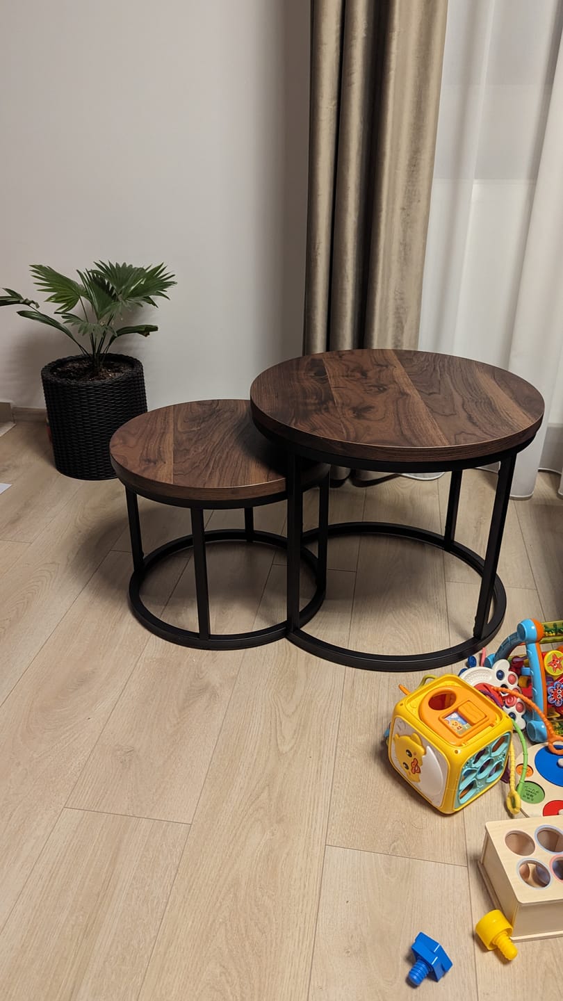 Customer photo review of Set 2 masute cafea OREO, nuc/negru