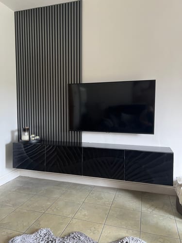 Customer photo review of Premium Acoustic Slatted Wall Panel (Multiple Colours)