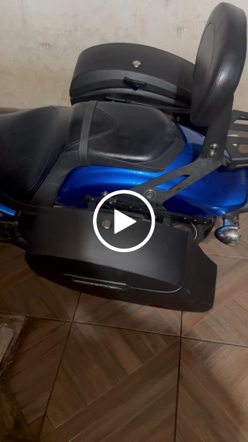 Customer video review of 44L - Lamellar Stallion Extra Large Yamaha Stryker Leather Covered Motorcycle Hard Saddlebags