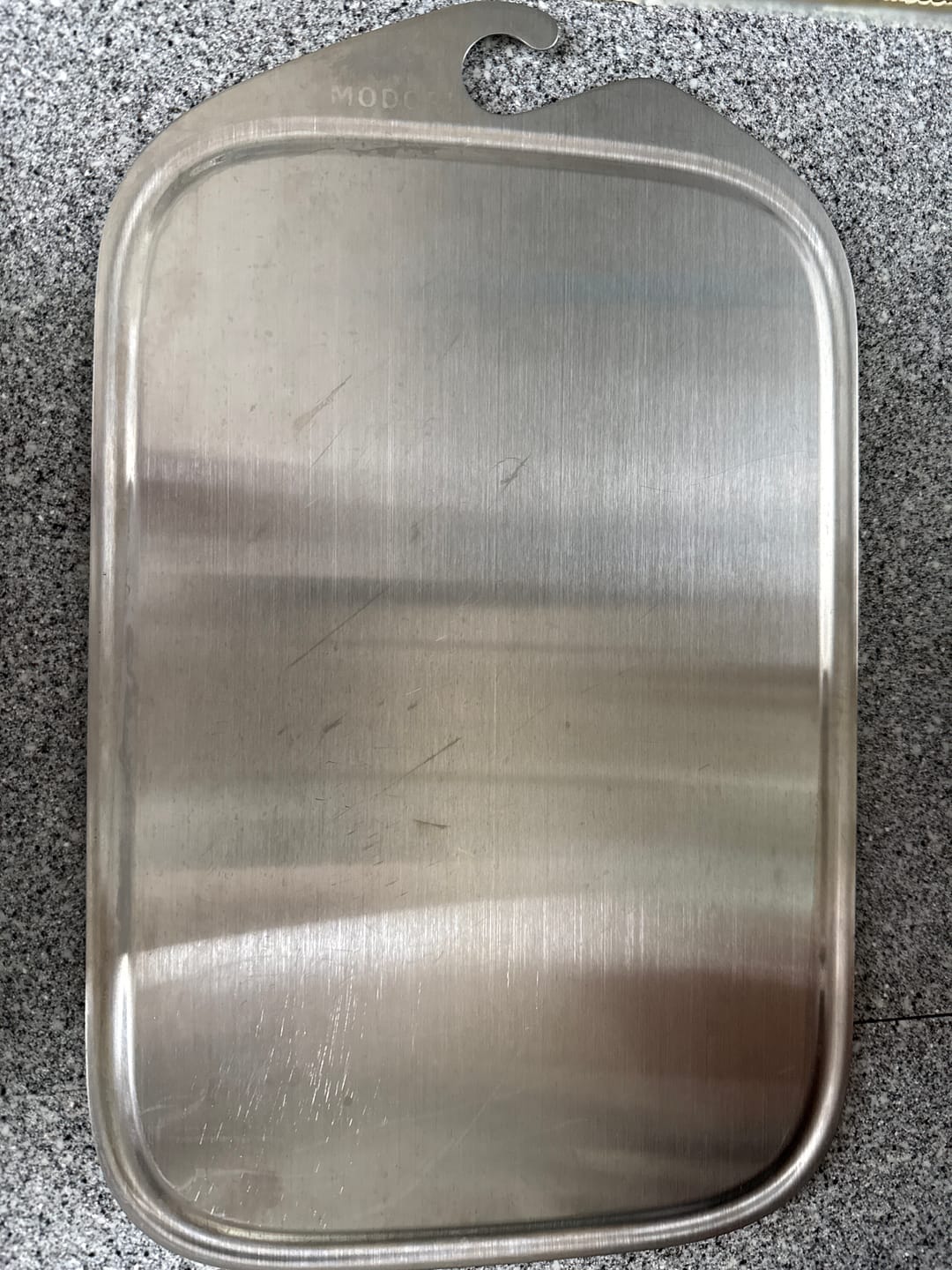 Customer photo review of Stainless Cutting Board