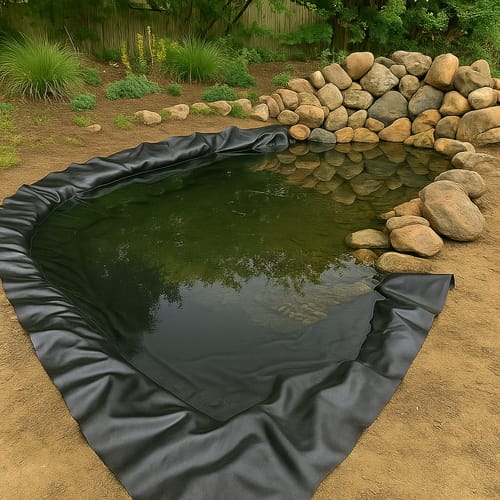 Customer photo review of Heavy Duty UV Resistant EPDM Pond Liner 0.75mm Durable, Flexible, Weatherproof for Long-lasting Pond Protection