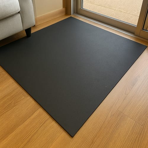 Customer photo review of Noise Reducing Economically Slip Resistant Plain Rubber and Polymer Flooring