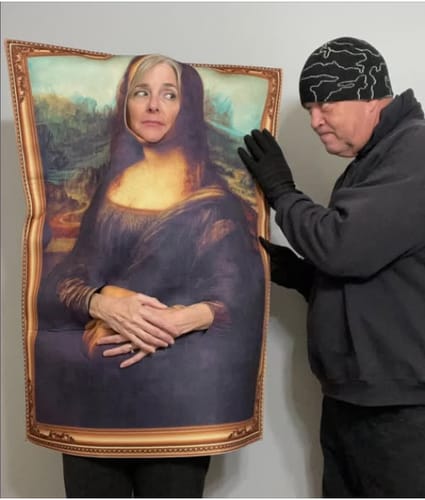 Customer photo review of Mona Lisa & The Scream Halloween Costumes