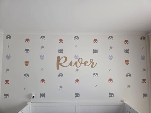 Customer photo review of Superhero Wall Decals