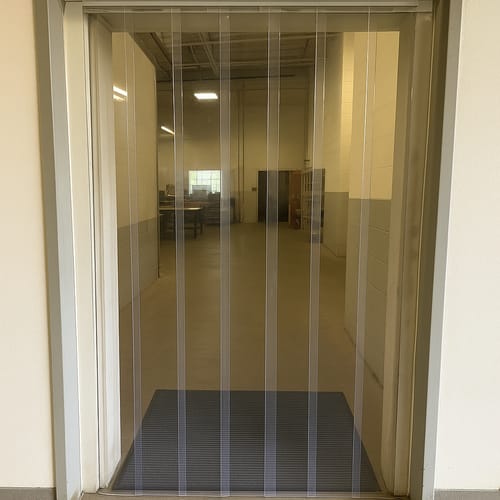 Customer photo review of Standard Strip Curtains QuickMount - Energy-Saving Clear PVC, No Metal Parts, Toughened Polypropylene Rails, Easy Install, For Pedestrian Doorways