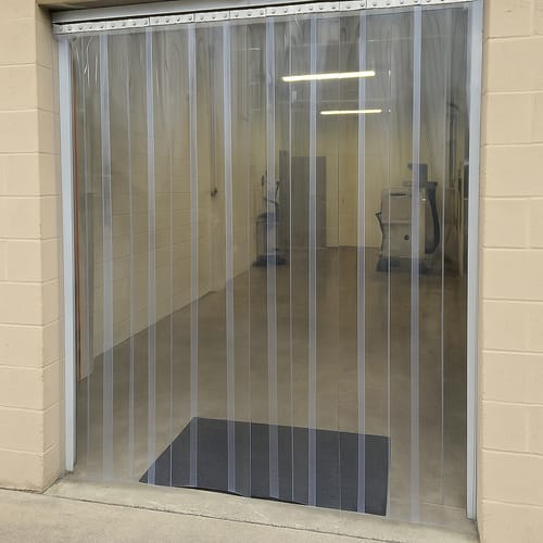 Customer photo review of Standard PVC Strip Curtains (Hook-on) – Clear, Energy-Saving, Durable for Doors & Openings, Stainless Steel Rails Included – Easy Install, Customizable Fit