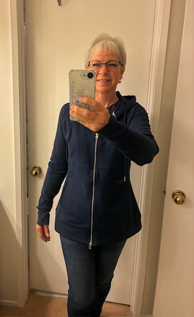 Customer photo review of Navy Solid Full Zip