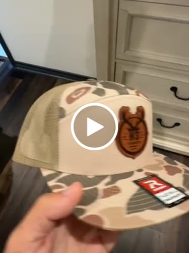 Customer video review of Custom Leather Patch 7 Panel Trucker Hat - Richardson 168P