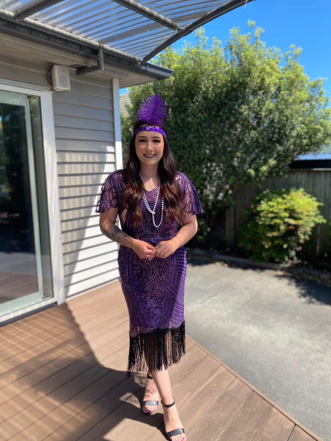 Customer photo review of Nicholette Gatsby Dress - Purple