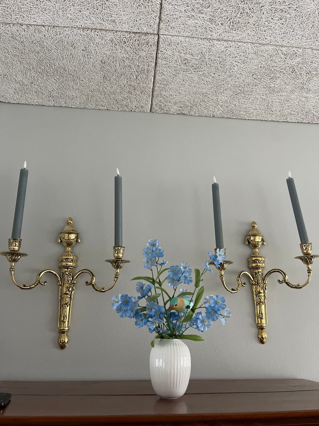 Customer photo review of LED Kronelys 2 stk, Ø 2 x 24 cm Grå