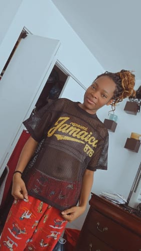 Customer photo review of Represent Jamaica Mesh Jersey (Black/Gold)