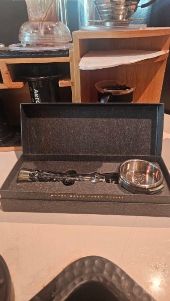 Customer photo review of Italian Handle Bottomless Portafilter