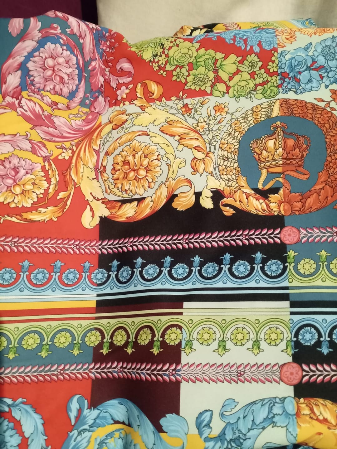 Customer photo review of Multicolour Baroque Crepe Fabric by the Metre