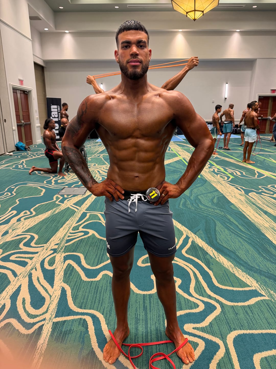 Customer photo review of 1067 - Men's physique Stage Shorts