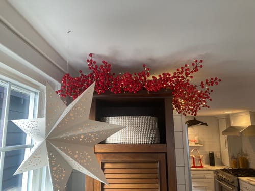 Customer photo review of Bulk 16" Christmas Red Berry Picks Spray Stems Artificial Flowers Wholesale