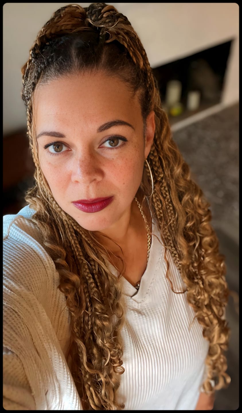 Customer photo review of #27 Honey Blonde Deep Wave Bulk Hair Extensions for Braiding