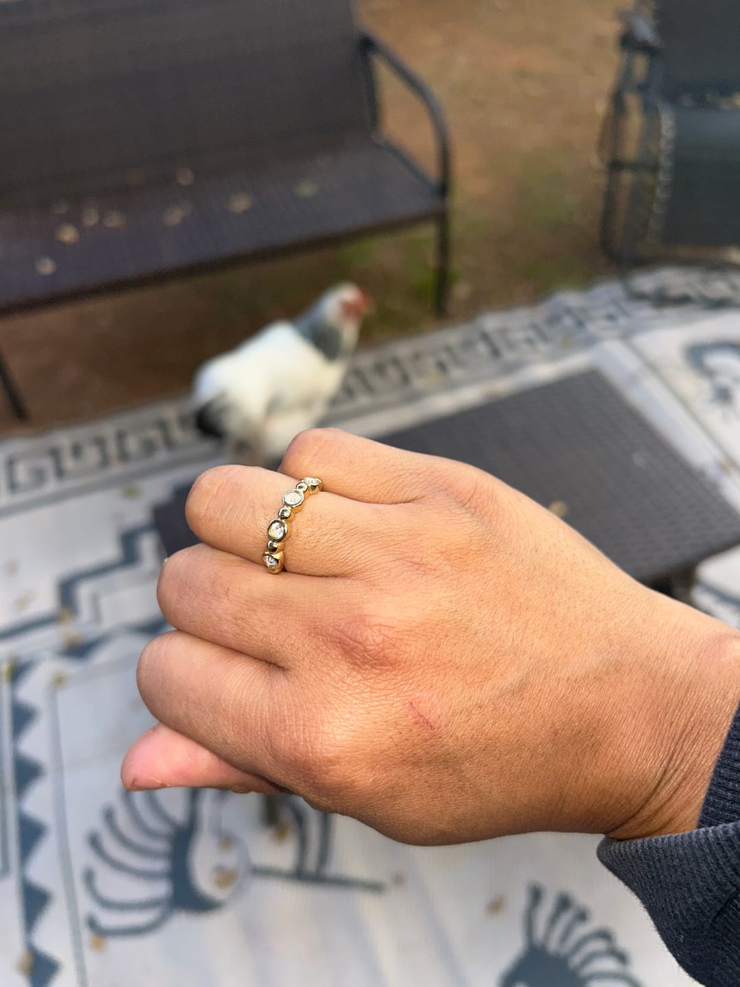 Customer photo review of Beaded Tennis Ring