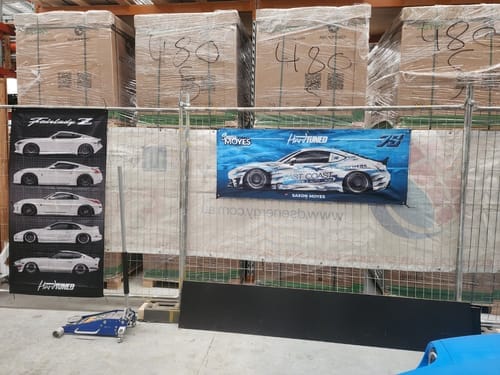 Customer photo review of Nissan Z Generations Garage Flag