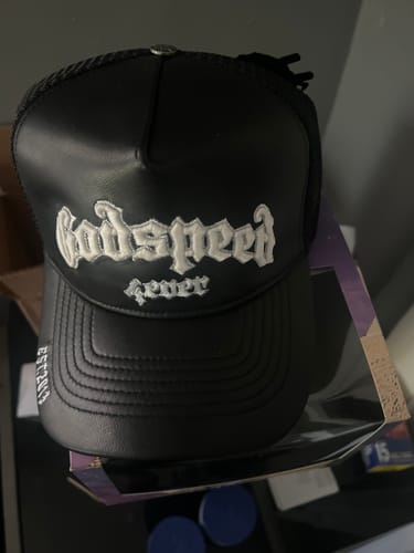 Customer photo review of Godspeed Forever Black Leather Trucker Hat