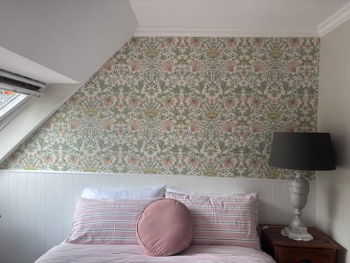 Customer photo review of Vintage Floral Wallpaper - Cream/Ochre
