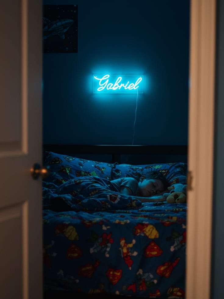 Customer photo review of Custom Name Neon Sign For Bedroom Personalized LED Name Light Gift