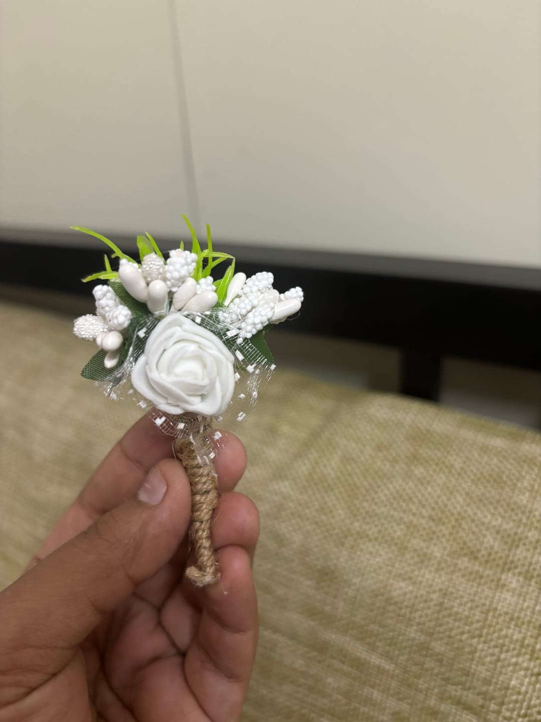 Customer photo review of LAMANSH Designer Flower brooches boutonniere 🌸 for barati's guests welcome in weddings