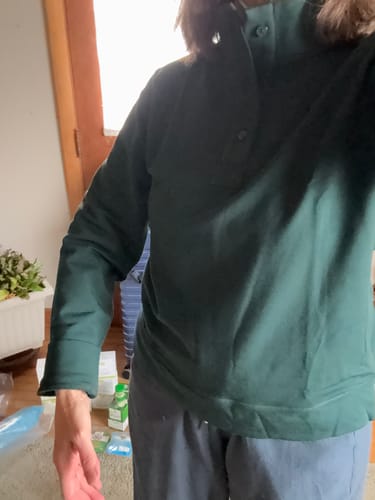 Customer photo review of Annie 3 Button Pullover - Deep Timber