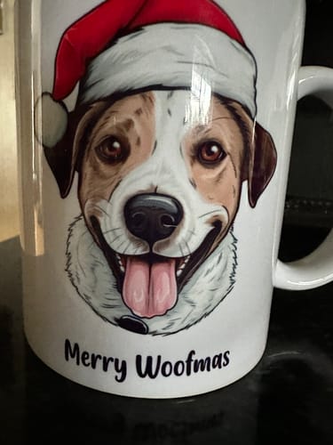 Customer photo review of Doggy Face Christmas Mug