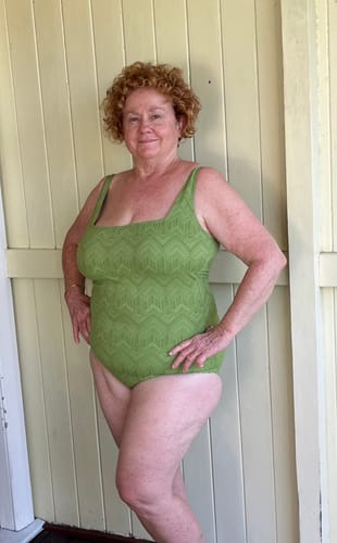 Customer photo review of Chiseled Green Square Neck One Piece Swimsuit