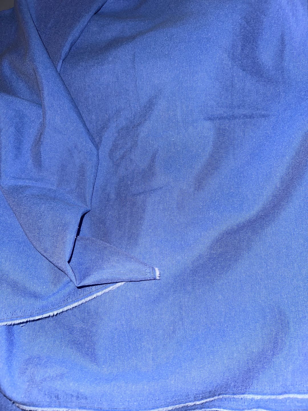 Customer photo review of Plain Blue Chambray Denim Fabric