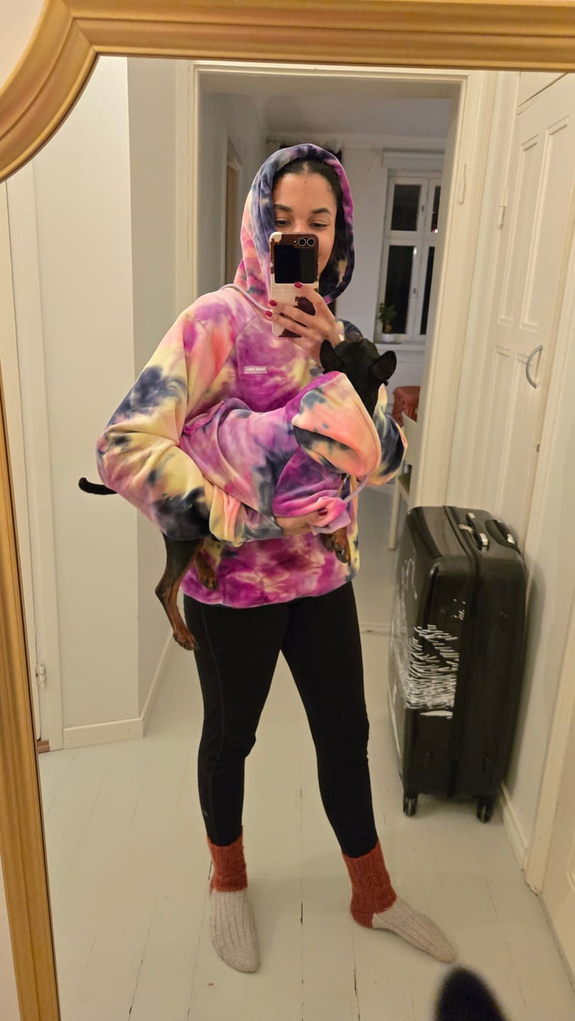 Customer photo review of Velvet Human Hoodie - Berry Lemonade