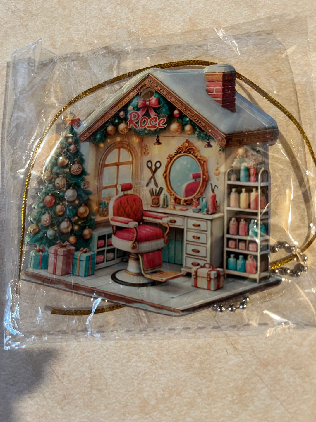 Customer photo review of Personalized Hair Salon Christmas Ornament With Name | Exclusive Winter Hairdressing Fairy Tale For Hairdressers Stylists